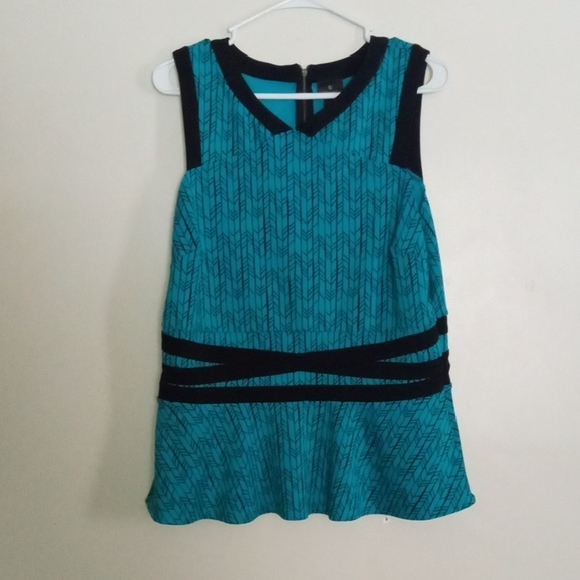 Worthington Tops - Worthington Teal and Black Sleeveless Top